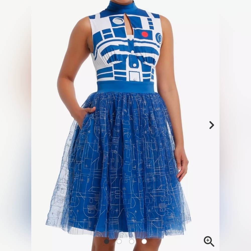 Star Wars R2 D2 Blue and White Retro Dress
